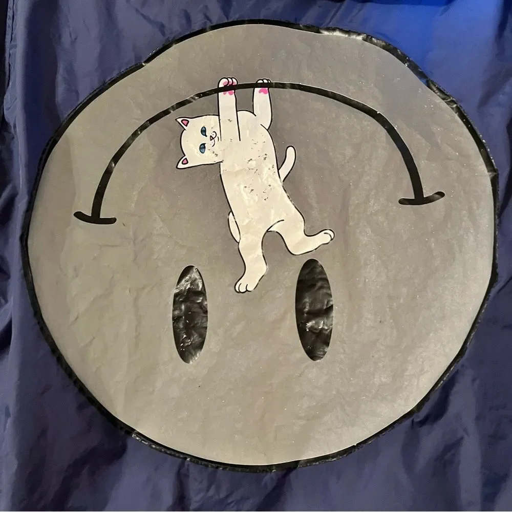 Ripndip Men’s Size Small Navy Windbreaker Jacket Smiley Cat Animal Lover Fun